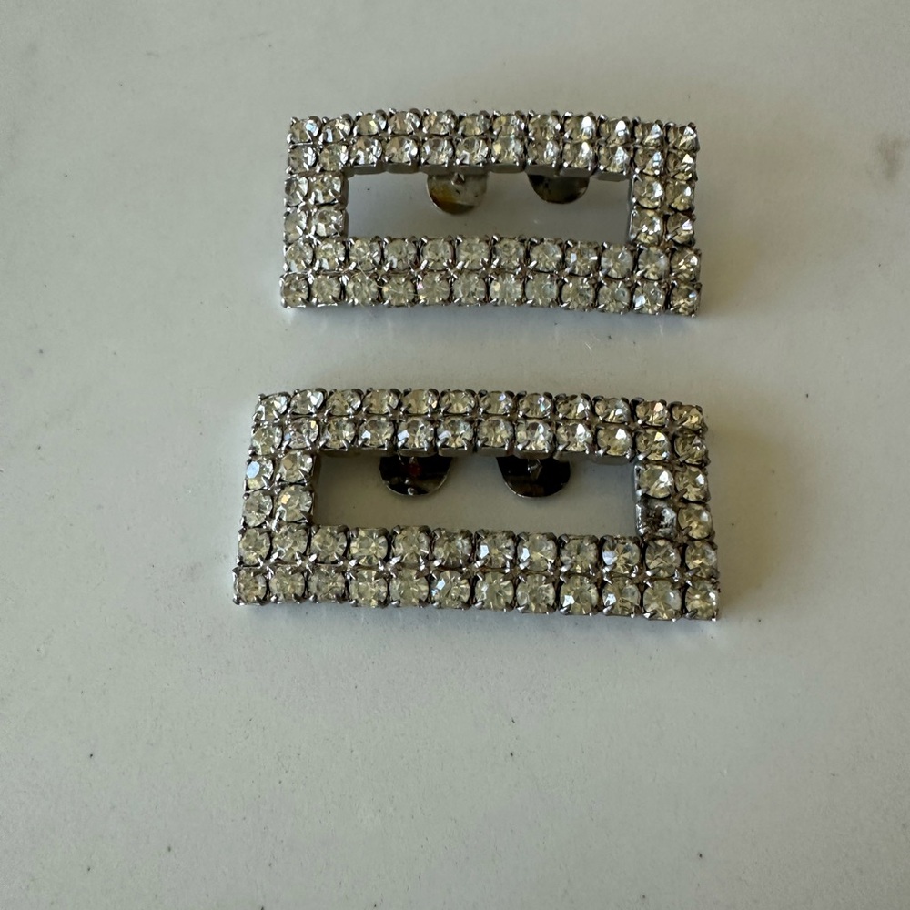 Sparkling Silver Rhinestone Shoe orHair Clips